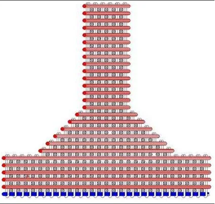 Orthogonal woven T-section architecture schematic